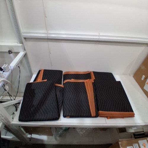 6PK AMAZON BASICS MOVING BLANKETS - 72" X 40" - BLACK/ORANGE image 2