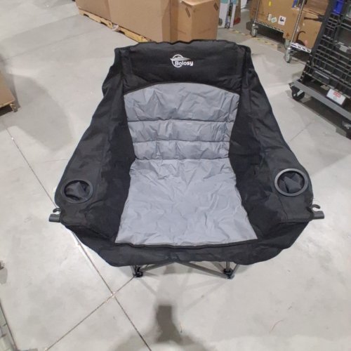 BOLOSY OVERSIZED FOLDING CAMPING CHAIR - XL, 500LBS MAX - BLACK / GREY image 2