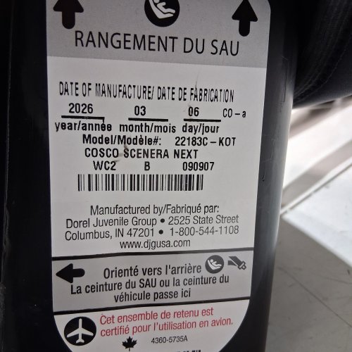 COSCO SCENERA NEXT CONVERTIBLE CAR SEAT - BLACKOUT - (MODEL: 22183C-KOT) image 2