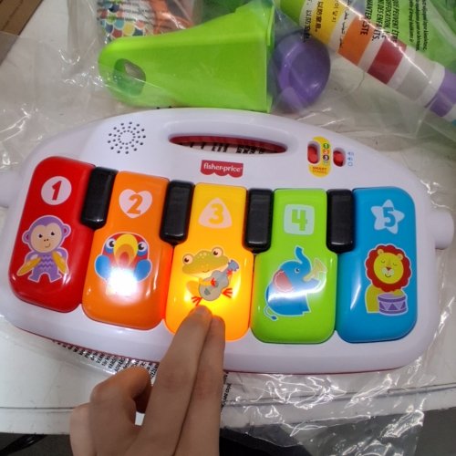 FISHER-PRICE DELUXE KICK & PLAY PIANO GYM AND MARACAS - GREEN - (MODEL: FVY57) image 2