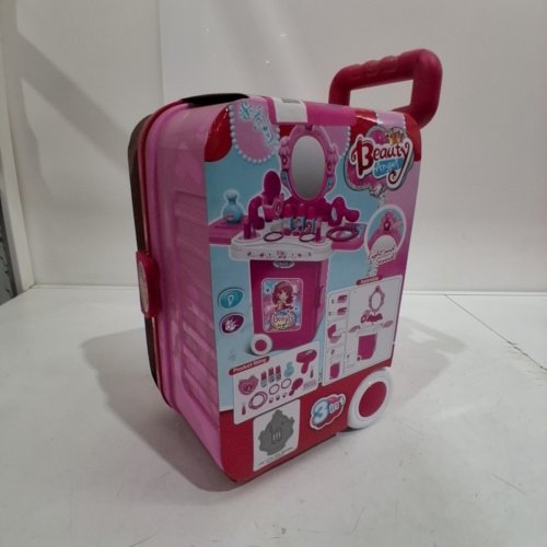 BEAUTY ANGEL GIRLS PORTABLE MAKE UP SUITCASE - PINK image 2