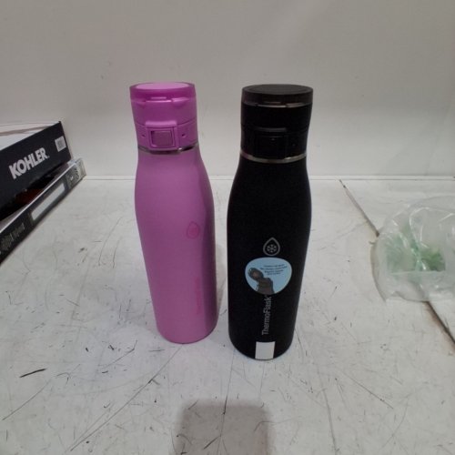 2PK THERMOFLASK LEAKPROOF COMFORT SIP STAINLESS STEEL BOTTLE - 25OZ - BLACK/PINK (MODEL: 1901736) image 2