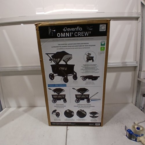 EVENFLO OMNI CREW STROLLER WAGON WITH ADAPTERS FOR INFANT CAR SEATS - 110LB CAP - LICORICE BLACK (MODEL: WA100112549) image 5