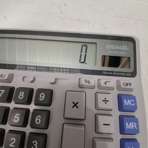 OSALO LIGHT TOUCH CALCULATOR WITH 12 DIGITS, EXTRA LARGE DISPLAY, SOLAR AND BATTERY OPERATED- LIGHT BLUE (MODEL: OS-2135 MAX) image 2