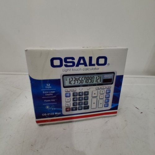 OSALO LIGHT TOUCH CALCULATOR WITH 12 DIGITS, EXTRA LARGE DISPLAY, SOLAR AND BATTERY OPERATED- LIGHT BLUE (MODEL: OS-2135 MAX) image 4