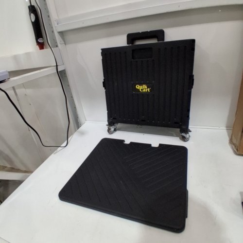DBEST PRODUCTS ORIGINAL QUICK CART COLLAPSIBLE ROLLING CRATE WITH EXTENDABLE HANDLE - 80 LBS MAX CAPACITY - 15" X 16" X 17" - 39" HANDLE - BLACK / BLACK image 3