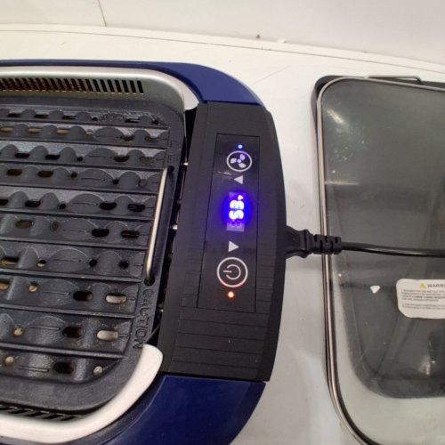 CUSIMAX ELECTRIC PORTABLE INDOOR SMOKELESS GRILL WITH 13.8" X 8" COOKING SURFACE - 1500W - BLUE (MODEL: CMRG-200) image 2
