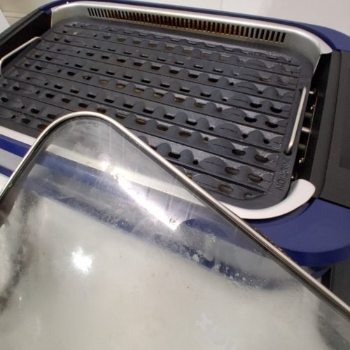 CUSIMAX ELECTRIC PORTABLE INDOOR SMOKELESS GRILL WITH 13.8" X 8" COOKING SURFACE - 1500W - BLUE (MODEL: CMRG-200) image 4