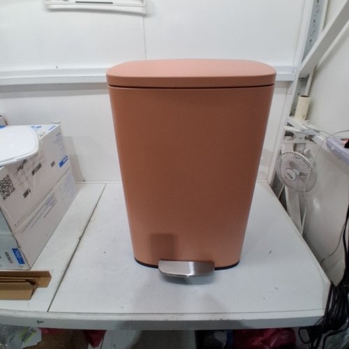 FDW STAINLESS STEEL STEP GARBAGE TRASH CAN WITH LID - 50L - PINK (MODEL: TC-ST13-PINK) image 3
