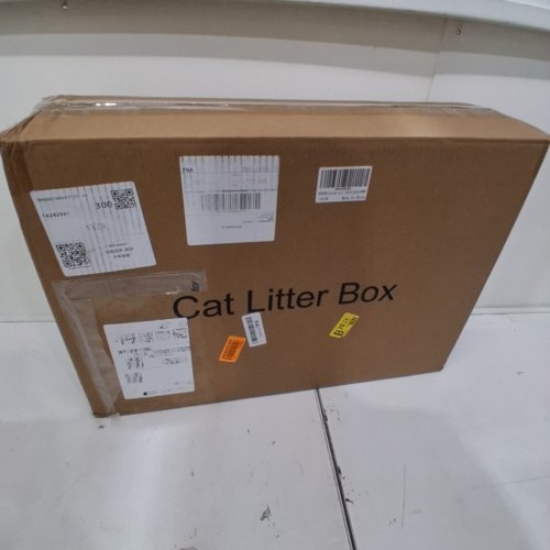 METAL KITTY LITTER BOX WITH RAISED WALLS AND SCOOP -24"X16"X12" - SILVER image 3