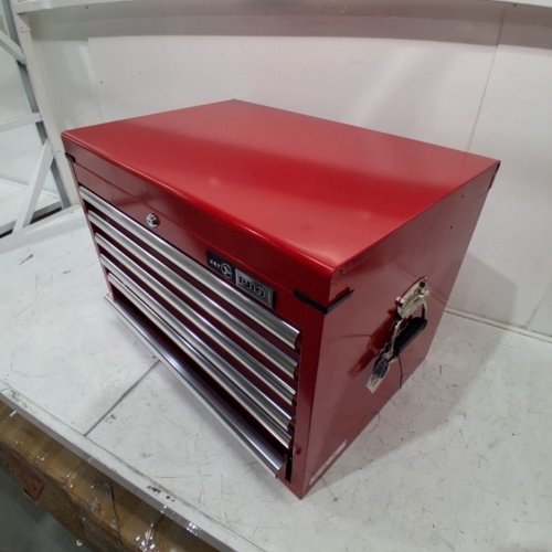 JET PRO SERIES 6-DRAWER MECHANIC’S CHEST WITH BALL-BEARING SLIDES, DOUBLE-WALL STEEL CONSTRUCTION, ALUMINUM DRAWER PULLS AND INTERNAL LOCKING MECHANISM – RED (MODEL: 842553 PMC2706) image 2