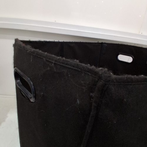 UNBRANDED FOLDABLE FABRIC LAUNDRY HAMPER/BASKET/STORAGE BIN - 24" X 12" - BLACK image 4