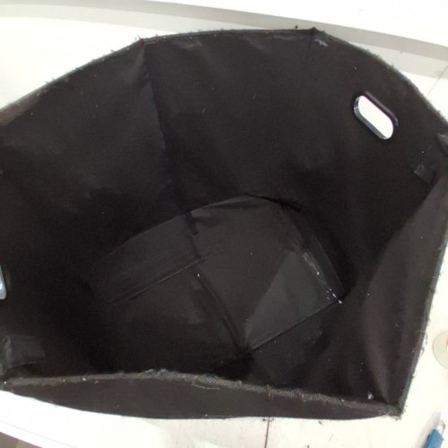 UNBRANDED FOLDABLE FABRIC LAUNDRY HAMPER/BASKET/STORAGE BIN - 24" X 12" - BLACK image 5