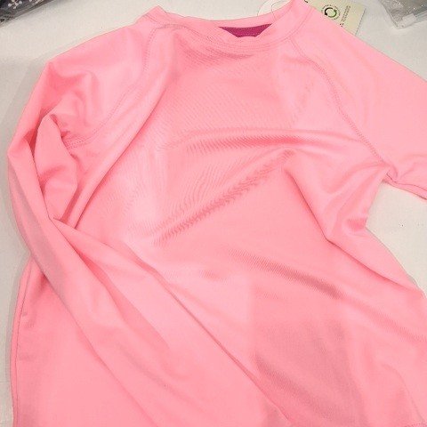 GIRL'S GEORGE LONG-SLEEVE RASHGUARD - SMALL (6) - PINK image 2