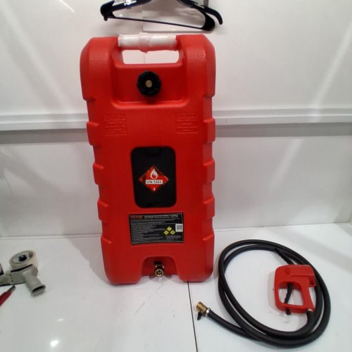 VEVOR FUEL CADDY PORTABLE FUEL STORAGE TANK ON WHEELS - 15 GALLON - RED (MODEL: YOILP5035M)) image 2