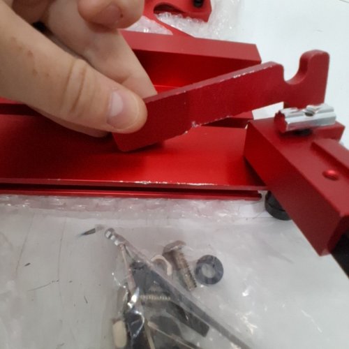 TABLE SAW PRECISION MITER GAUGE SYSTEM WITH LIMIT STOP - FITS SEAMLESSLY ONTO 30MM /45MM T TRACKS - RED image 3