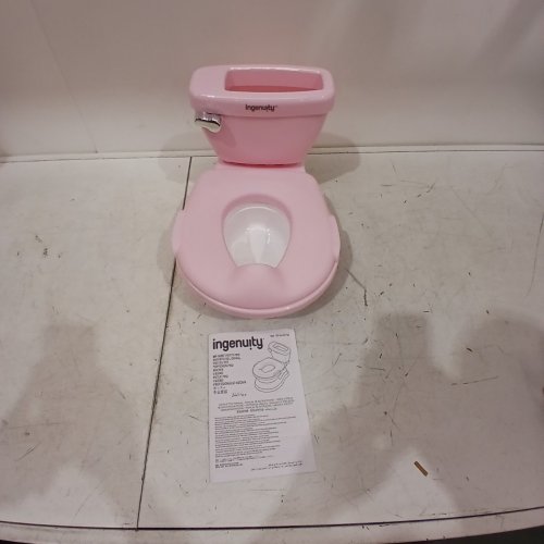 SUMMER BY INGENUITY "MY SIZE POTTY PRO" POTTY TRAINING TOILET WITH FLUSHING SOUNDS AND STORAGE - 50LBS MAX - PINK (MODEL: 17137) image 2