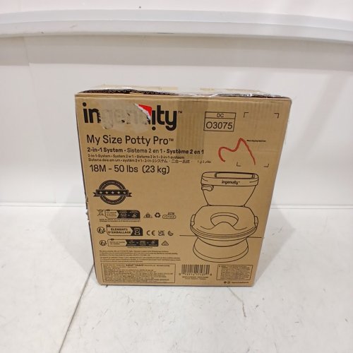 SUMMER BY INGENUITY "MY SIZE POTTY PRO" POTTY TRAINING TOILET WITH FLUSHING SOUNDS AND STORAGE - 50LBS MAX - PINK (MODEL: 17137) image 4