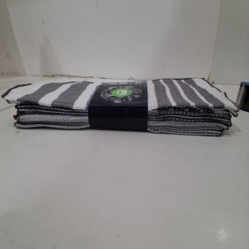 14PK KITCHEN WORKS STRIPED COTTON DISHCLOTHS - 14" X 14" - GRAY AND WHITE (ITEM: 7700100) image 4