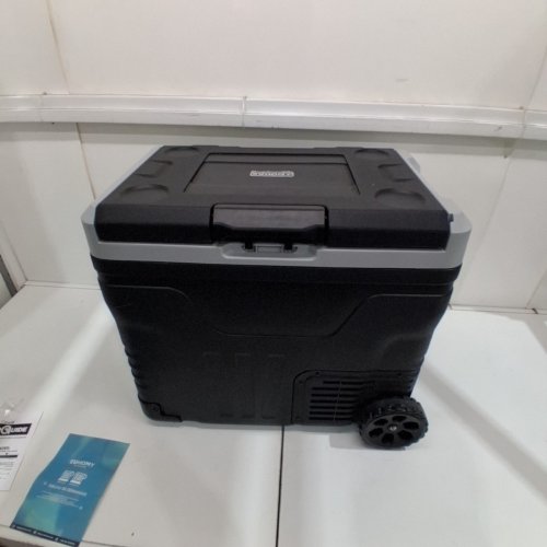 EUHOMY PORTABLE ELECTRIC COOLER AND FREEZER WITH WHEELS & 2 COMPARTMENTS - 50L - 12V DC / 110-240V AC - BLACK/GREY (MODEL: CFB-50) image 2