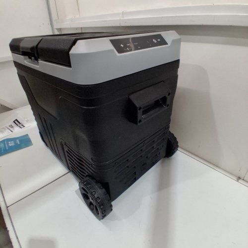 EUHOMY PORTABLE ELECTRIC COOLER AND FREEZER WITH WHEELS & 2 COMPARTMENTS - 50L - 12V DC / 110-240V AC - BLACK/GREY (MODEL: CFB-50) image 3