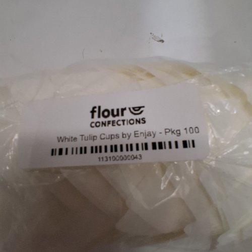 100PK FLOUR CONNECTIONS TULIP CUPS BY ENJAY - WHITE image 4