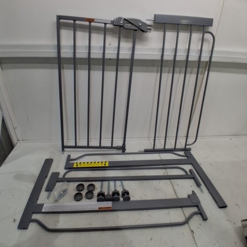 REGALO EASY STEP EXTRA WIDE METAL SAFETY GATE - 30" X 29" TO 49" - PLATINUM GREY (MODEL: 1164EPDS) image 2