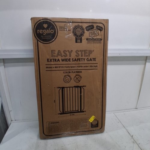 REGALO EASY STEP EXTRA WIDE METAL SAFETY GATE - 30" X 29" TO 49" - PLATINUM GREY (MODEL: 1164EPDS) image 4