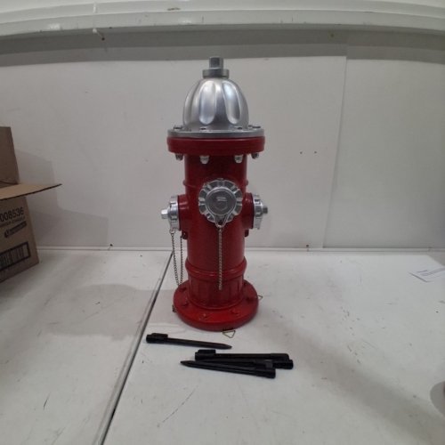 WMOOL FAKE FIRE HYDRANT LAWN DECOR - 17.5" - RED/SILVER image 2