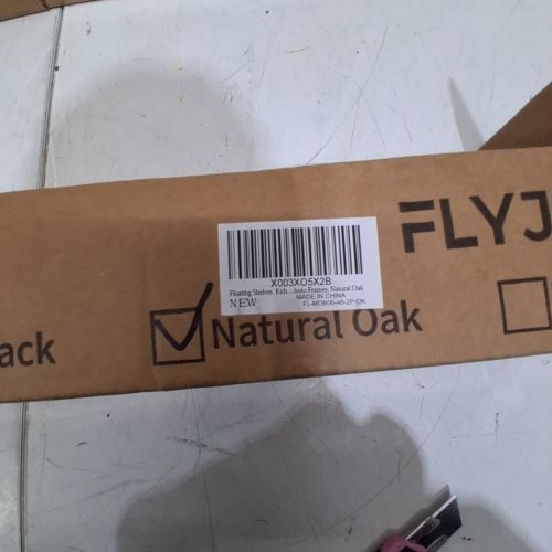 2PK FLYJOE PICTURE LEDGE FLOATING SHELVES - 48" - NATURAL WOOD BROWN (MODEL: FL-MDB06-2P) image 2