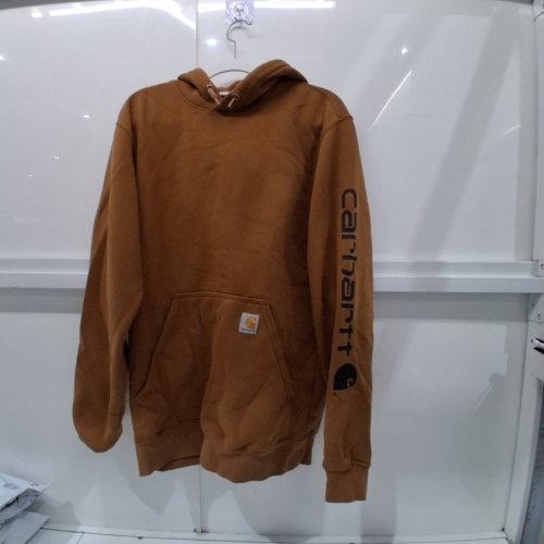 UNISEX CARHARTT FLEECE PULLOVER HOODIE - SMALL - BROWN image 4