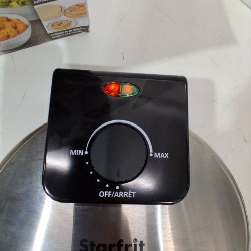 STARFRIT ELECTRIC ROTI MAKER/TORTILLA PRESS - 10" - BLACK/SILVER image 2