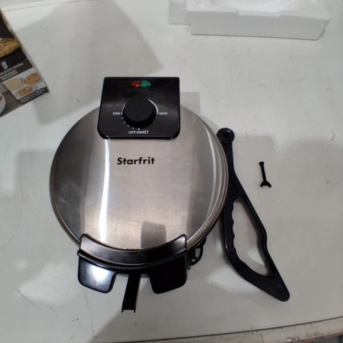 STARFRIT ELECTRIC ROTI MAKER/TORTILLA PRESS - 10" - BLACK/SILVER image 3