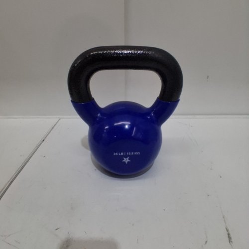 YES4ALL VINYL COATED KETTLEBELL WEIGHT - 35LBS - BLUE image 2