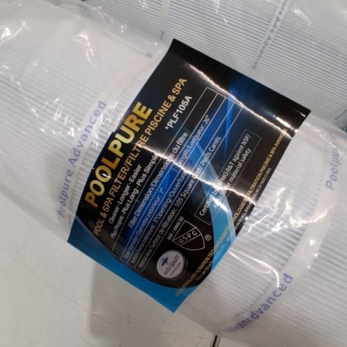 4PK POOLPURE POOL AND SPA REPLACEMENT FILTER - 26" X 7" - WHITE/BLUE (MODEL: PLF105A) image 3