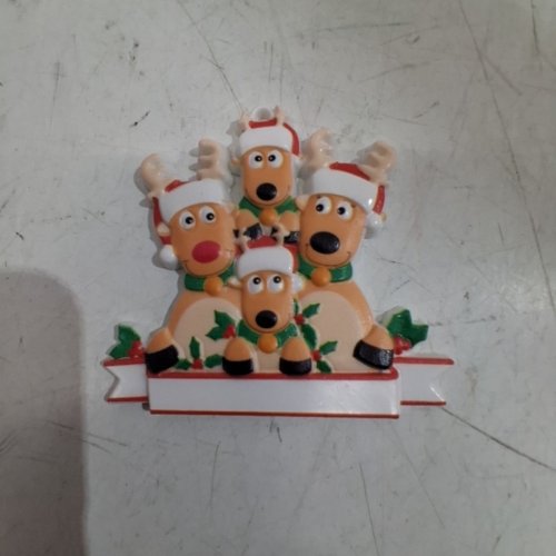 REINDEER FAMILY CHRISTMAS TREE ORNAMENT - FAMILY OF FOUR image 2