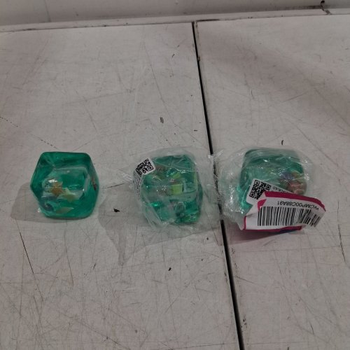 3 OCEAN-THEME SQUISHY SENSORY CUBES - 2" X 2" - TRANSLUCENT TEAL image 3