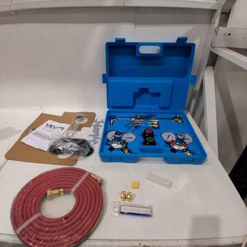 14PC VEVOR OXYGEN ACETYLENE GAS WELDING CUTTING TORCH KIT - 177'' TWIN HOSE - (MODEL: 1C016-0044) image 2