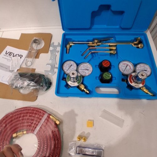 14PC VEVOR OXYGEN ACETYLENE GAS WELDING CUTTING TORCH KIT - 177'' TWIN HOSE - (MODEL: 1C016-0044) image 3