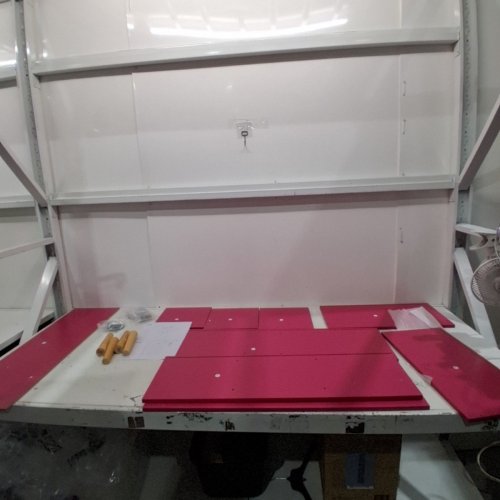 LEYAOYAO WOODEN 5 CUBE BOOKSHELF- 38" - HOT PINK image 2