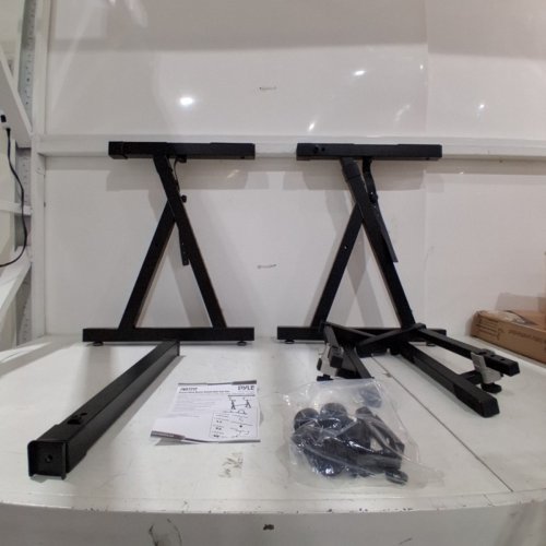 PYLE HEAVY-DUTY 2 TIER MULTI FUNCTIONAL MUSIC STAND - BLACK (MODEL: PKST2TZ) image 2