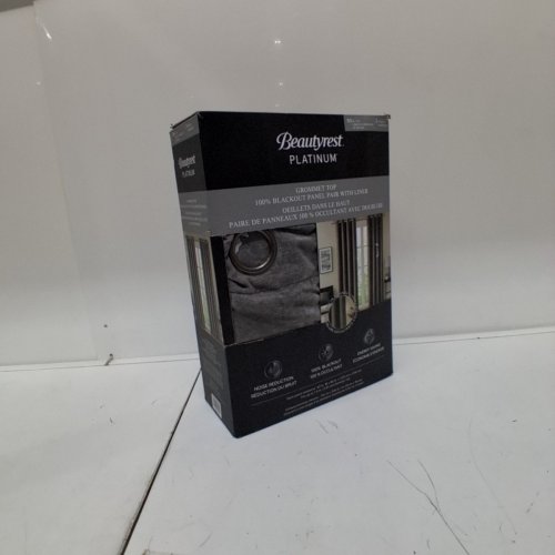 (2 PANELS) BEAUTYREST PLATINUS BLACKOUT GROMMET-TOP CURTAINS - 52" X 90" - GREY - (MODEL: 6595105) image 3
