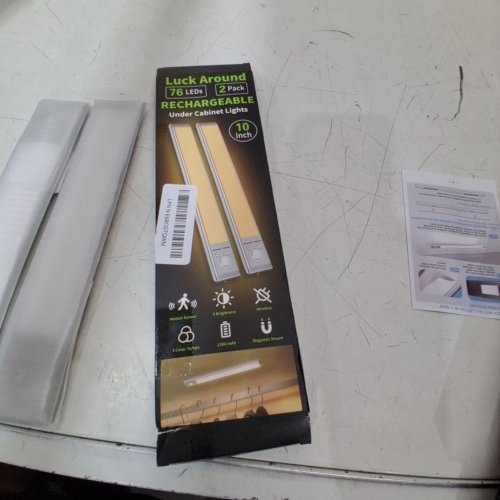 2PK LUCK AROUND RECHARGEABLE UNDER CABINET LIGHTS - 10" - GREY image 3