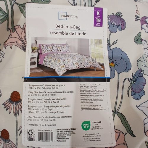 7PC MAINSTAYS FLORAL BED-IN-A-BAG BEDDING SET - KING - MULTICOLOUR (MODEL: MS8502263422-20) image 4