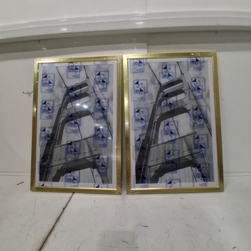 2PK AMERICANFLAT SLIM MOLDING PLEXIGLASS POSTER FRAMES - 12" X 18" - GOLD image 2