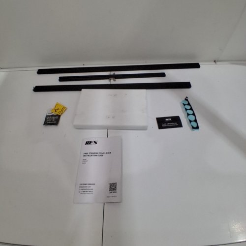 KES 2 TIER FREESTANDING TOWEL RACK WITH MARBLE BASE - 8.2LB BASE - 33" X 10" X 7" - MARBLE WHITE/BLACK (MODEL: BTH217-BK) image 2