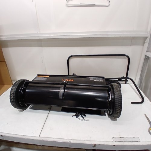 VEVOR STEEL PUSH LAWN LEAF & GRASS SWEEPER AND COLLECTOR WITH 4 SPINNING BRUSHES - 26" - 7 CU. FT. MESH COLLECTION HOPPER BAG - BLACK (MODEL: GT1110) image 2