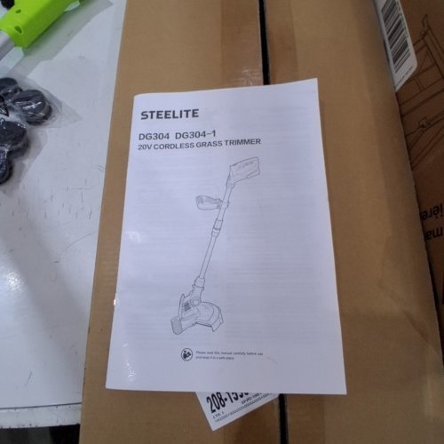 STEELITE 20V CORDLESS STRING TRIMMER BATTERY POWERED WEED TRIMMER - 12" - BLACK/GREEN (MODEL: DG304-1) image 4