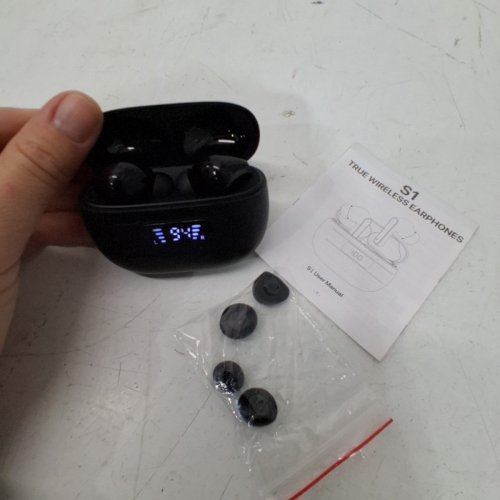 WATERPROOF BLUETOOTH WIRELESS EARBUDSWITH LED DISPLAY - BLACK (MODEL:S1) image 3