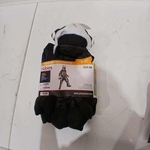 RUBIES TODDLER SKELESAURUS SKELETON DINOSAUR COSTUME - 3-4T - BLACK AND WHITE image 2